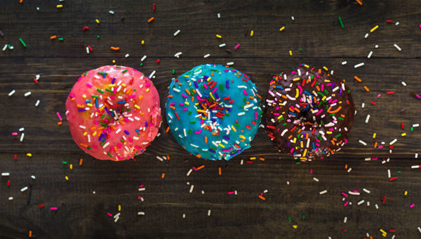 donuts, tres, colores